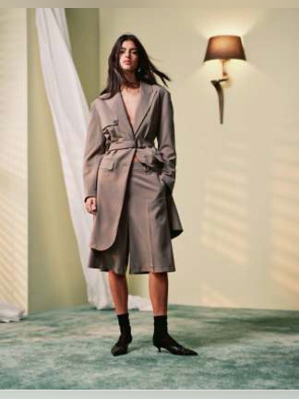 ASOS mocha blazer and short set